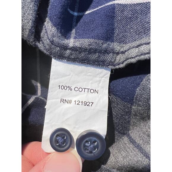 Johnnie O Shirt Mens Whitman Classic Plaid Blue Flannel Button Up Heritage - Picture 5 of 5